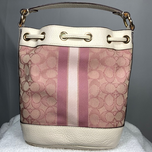 Coach Dempsey Bucket Bag in Signature Jacquard With Stripe And Coach Patch - Picture 2 of 12